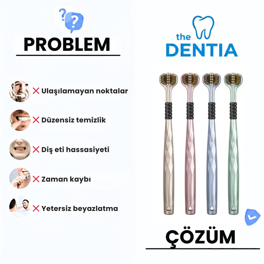 The Dentia™ TrioClean 3 Taraflı Diş Fırçası